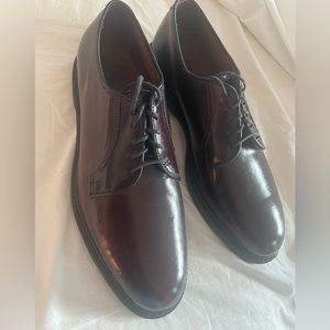 Allen Edmonds Leeds Shell Cordovan Wide Plain Toe Derby 9591 Burgundy 10.5E